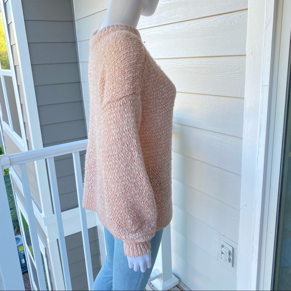 MADEWELL PINK BAEZ PULLOVER BALLOON SLEEVE SWEATER - Picture 5 of 9